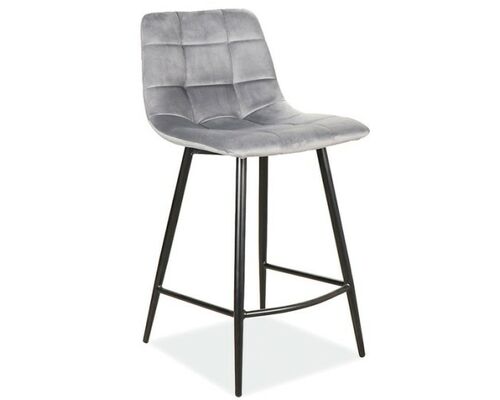 Полубарный стул Signal Mila H-2 Velvet Bluvel 14 серый - Фото №1