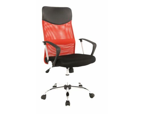 Кресло офисное Q-025 Signal механизм Tilt ткань мембранная черная/сетка красная - Фото №1