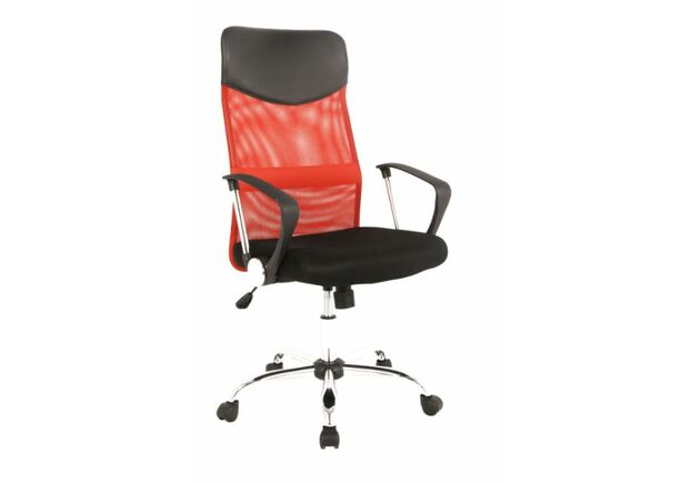 Кресло офисное Q-025 Signal механизм Tilt ткань мембранная черная/сетка красная - Фото №1