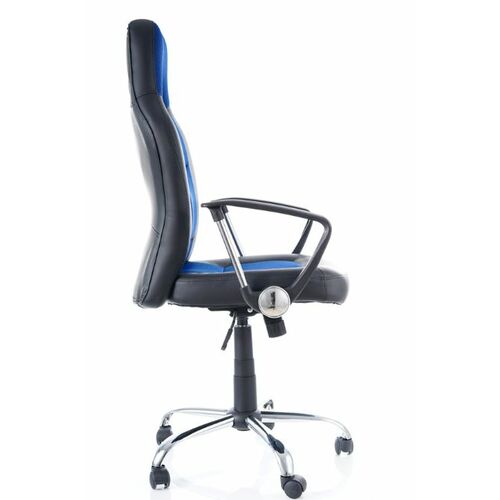 Кресло синее с черным Q-033 Signal механизм Tilt экокожа/ткань мембранная  - Фото №4