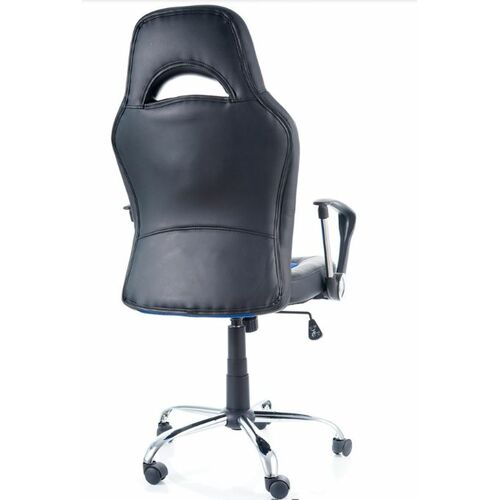 Кресло синее с черным Q-033 Signal механизм Tilt экокожа/ткань мембранная  - Фото №3