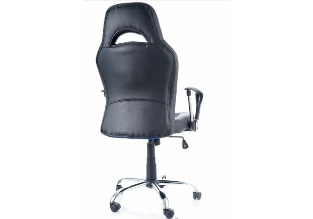 Кресло синее с черным Q-033 Signal механизм Tilt экокожа/ткань мембранная  - Фото №2