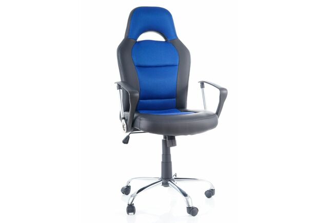 Кресло синее с черным Q-033 Signal механизм Tilt экокожа/ткань мембранная  - Фото №1