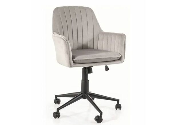 Кресло поворотное офисное Q-886 Velvet светло-серое - Фото №1