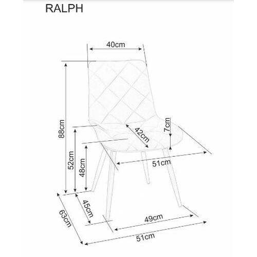 Стул Signal Ralph Velvet черный каркас/светло-серый BL.03 - Фото №8