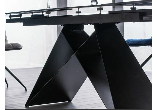 Стол обеденный Signal Westin 160(+80)*90*h76 см закаленное стекло/металл черный - Фото №2