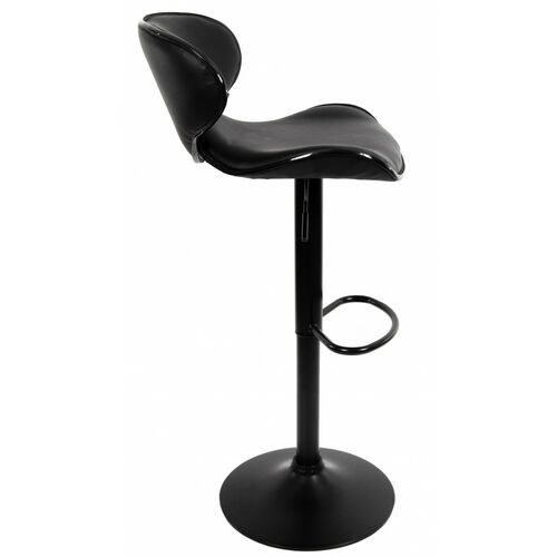 Барный стул со спинкой B-068 черный, каркас черный - Фото №3