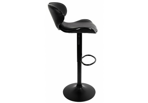 Барный стул со спинкой B-068 черный, каркас черный - Фото №2