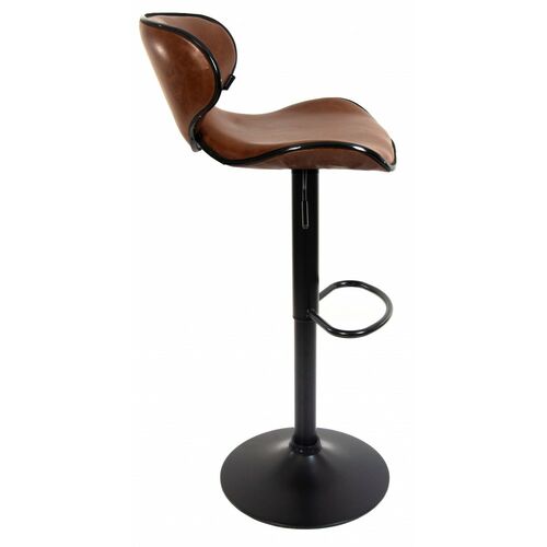 Барний стілець зі спинкою B-068 коричневий, каркас чорний - Фото №3