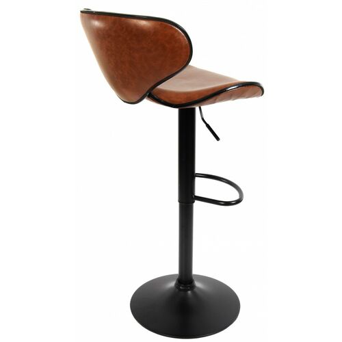 Барний стілець зі спинкою B-068 коричневий, каркас чорний - Фото №4