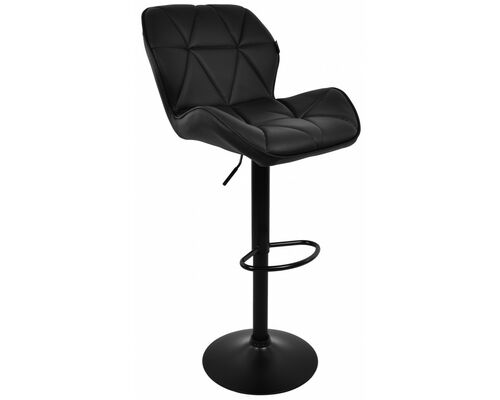 Барный стул со спинкой B-087 черный, каркас черный - Фото №1