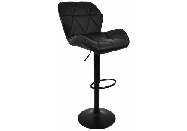 Барный стул со спинкой B-087 черный, каркас черный - Фото №1