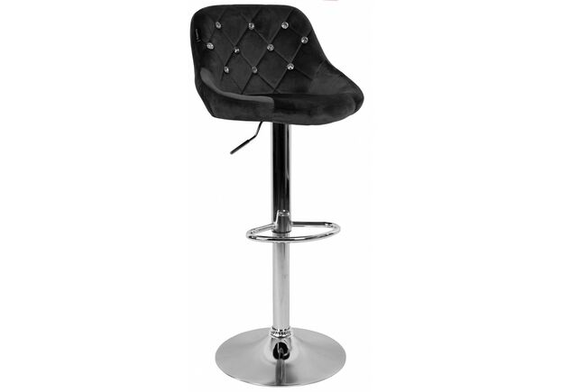 Барный стул со спинкой Bonro B-0741 велюр серый - Фото №1