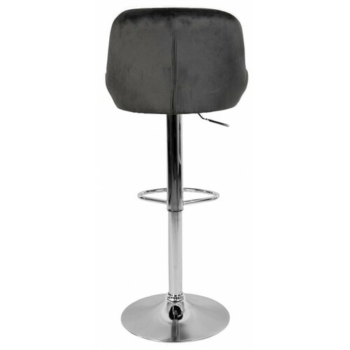 Барный стул со спинкой Bonro B-0741 велюр серый - Фото №5