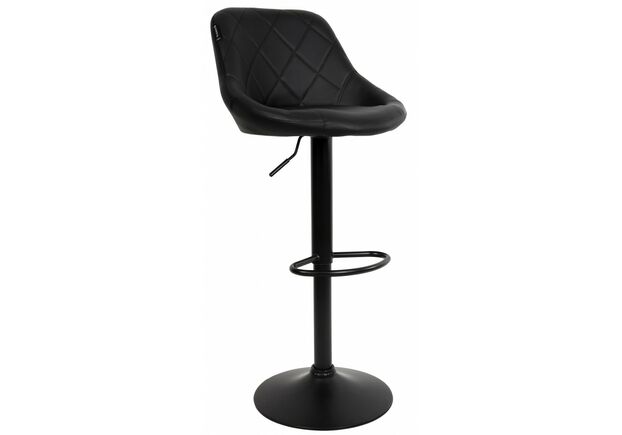 Барный стул со спинкой Bonro B-074 чёрный, каркас черный - Фото №1