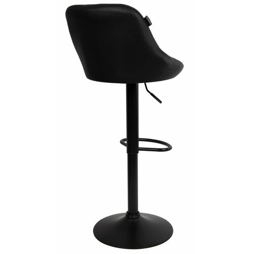 Барный стул со спинкой Bonro B-074 чёрный, каркас черный - Фото №4