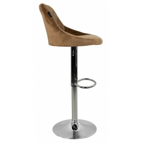 Барный стул со спинкой Bonro B-074 велюр коричневый - Фото №3