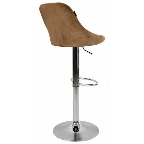 Барный стул со спинкой Bonro B-074 велюр коричневый - Фото №4
