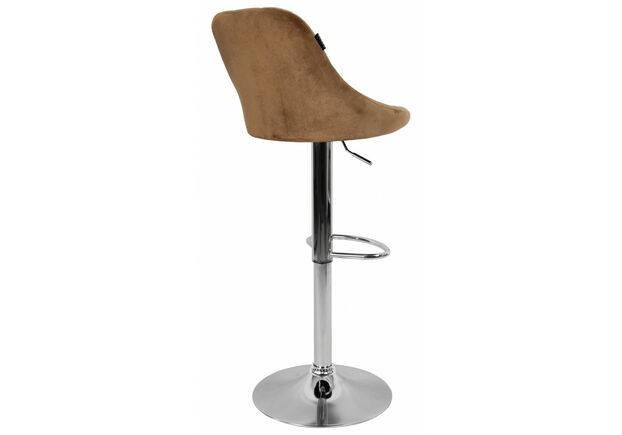 Барный стул со спинкой Bonro B-074 велюр коричневый - Фото №2