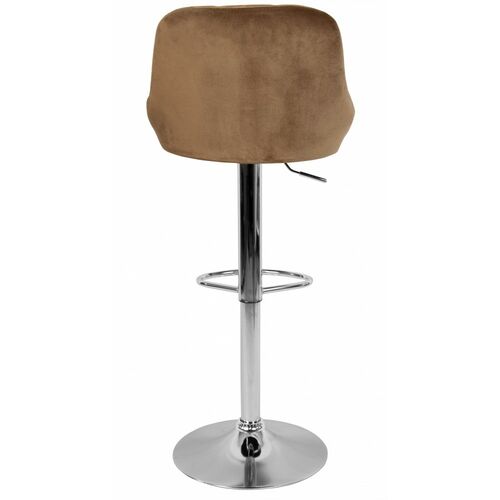 Барный стул со спинкой Bonro B-074 велюр коричневый - Фото №5