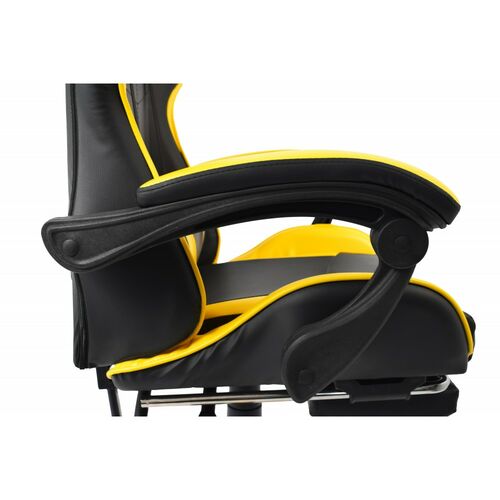 Крісло геймерське Bonro B-810 з підставкою для ніг жовте - Фото №6