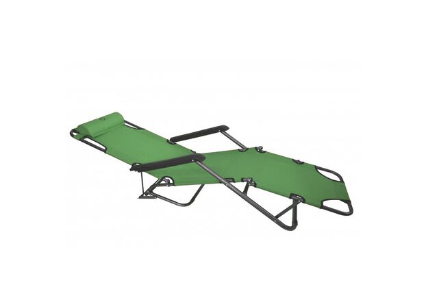 Шезлонг-лежак Bonro 160 см темно-зеленый - Фото №2