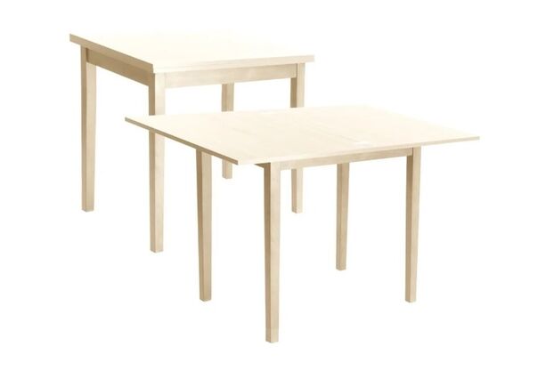 Стол обеденный деревянный раскладной Мелитополь Мебель Нордик 60(120)*80 см белый CO-257W  - Фото №1
