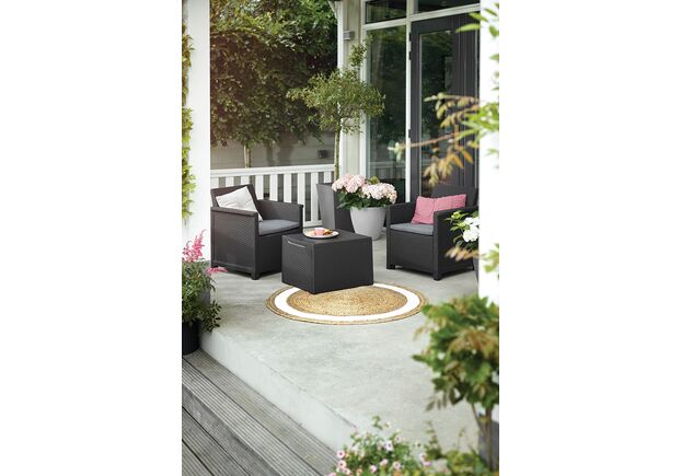 Набір меблів (2 стільці та стіл) Salemo balcony set сірий - Фото №2