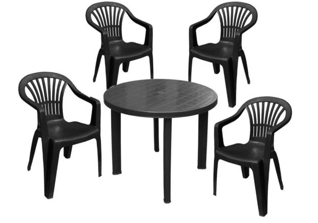 Набір для саду стіл Tondo+4 крісла Altea антрацит - Фото №1