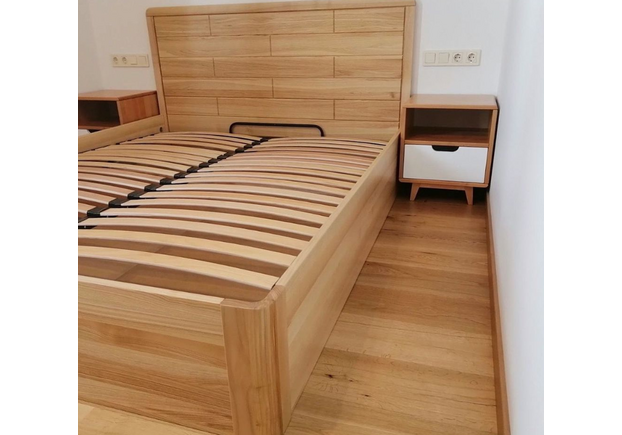 Кровать из массива ясеня Лауро с подъемным механизмом 180*200 см масло орех - Фото №2