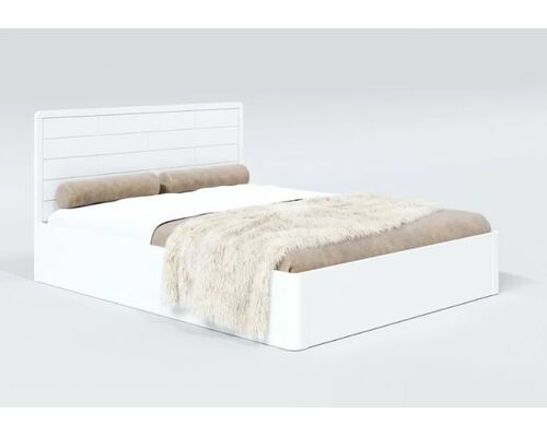 Кровать из массива ясеня Лауро с подъемным механизмом 180*200 см белая - Фото №1