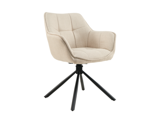 Стілець поворотний R-69 айворі+чорний - Фото №1