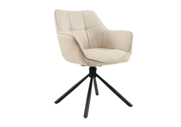 Стілець поворотний R-69 айворі+чорний - Фото №1