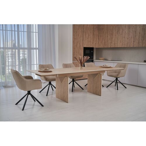 Стілець поворотний R-69 айворі+чорний - Фото №16