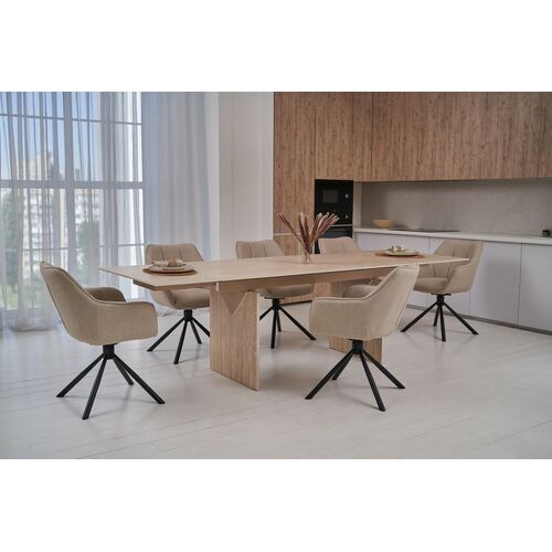 Стілець поворотний R-69 айворі+чорний - Фото №17