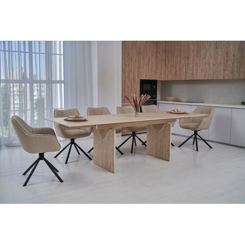 Стілець поворотний R-69 айворі+чорний - Фото №18