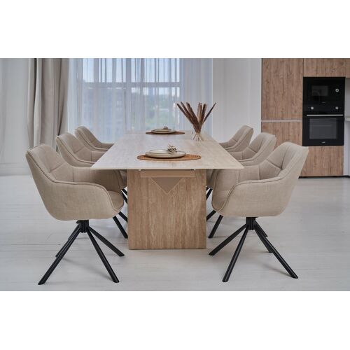 Стілець поворотний R-69 айворі+чорний - Фото №5