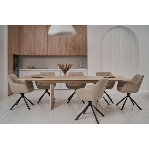 Стілець поворотний R-69 айворі+чорний - Фото №4