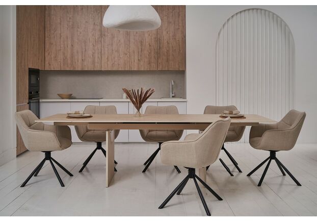 Стілець поворотний R-69 айворі+чорний - Фото №2