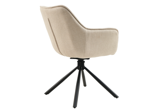 Стілець поворотний R-69 айворі+чорний - Фото №2