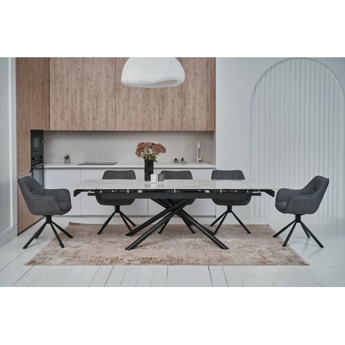 Стілець поворотний R-69 сірий+чорний - Фото №10