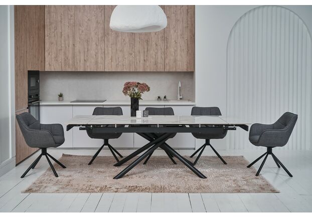 Стілець поворотний R-69 сірий+чорний - Фото №2