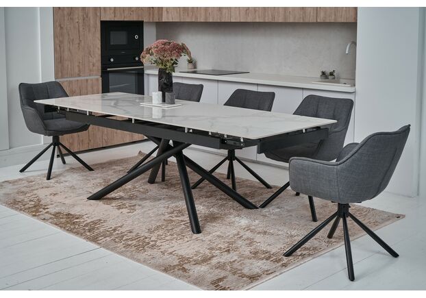 Стілець поворотний R-69 сірий+чорний - Фото №2