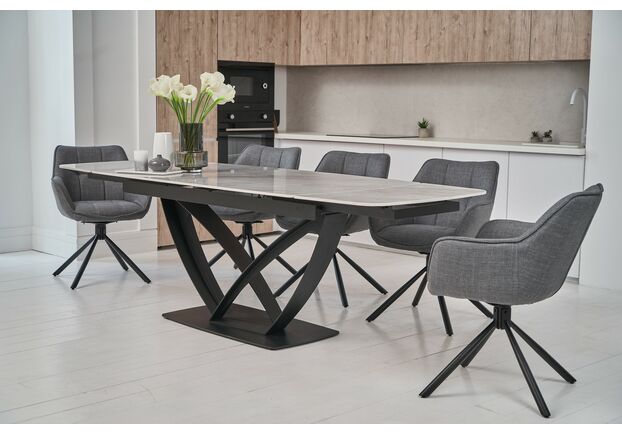 Стілець поворотний R-69 сірий+чорний - Фото №2