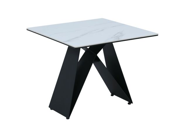 Кофейный стол Бруно белый мрамор+черный - Фото №1
