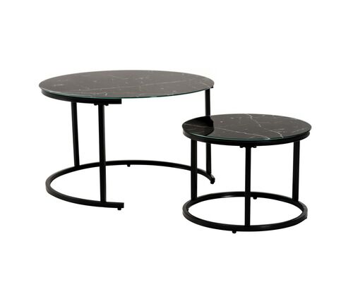 Комплект кофейных столов CS-25 черный мрамор - Фото №1