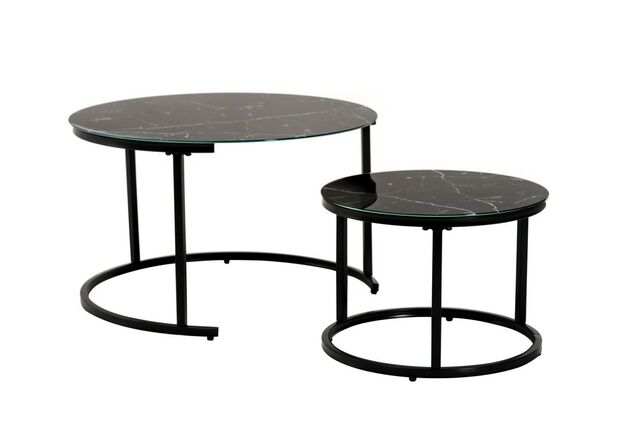 Комплект кофейных столов CS-25 черный мрамор - Фото №1