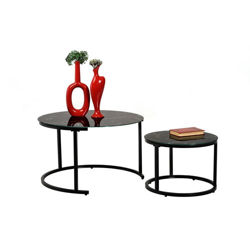 Комплект кофейных столов CS-25 черный мрамор - Фото №4