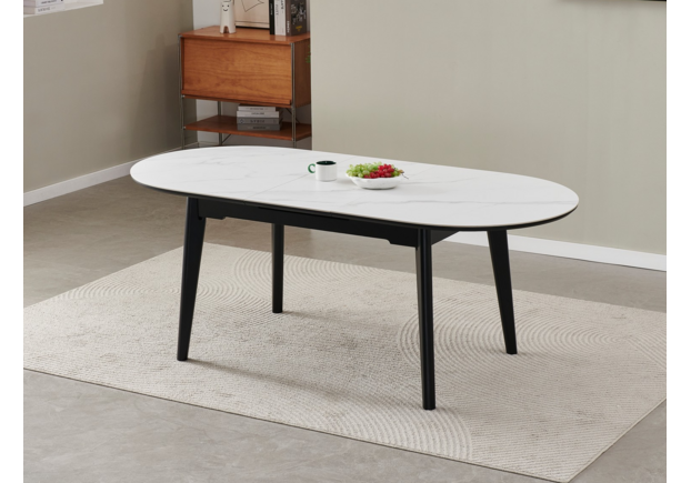 Керамический стол TM-126 белый мрамор+чёрный - Фото №2