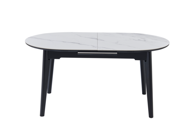 Керамический стол TM-126 белый мрамор+чёрный - Фото №2